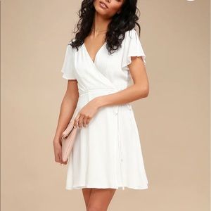 White Lulus wrap dress